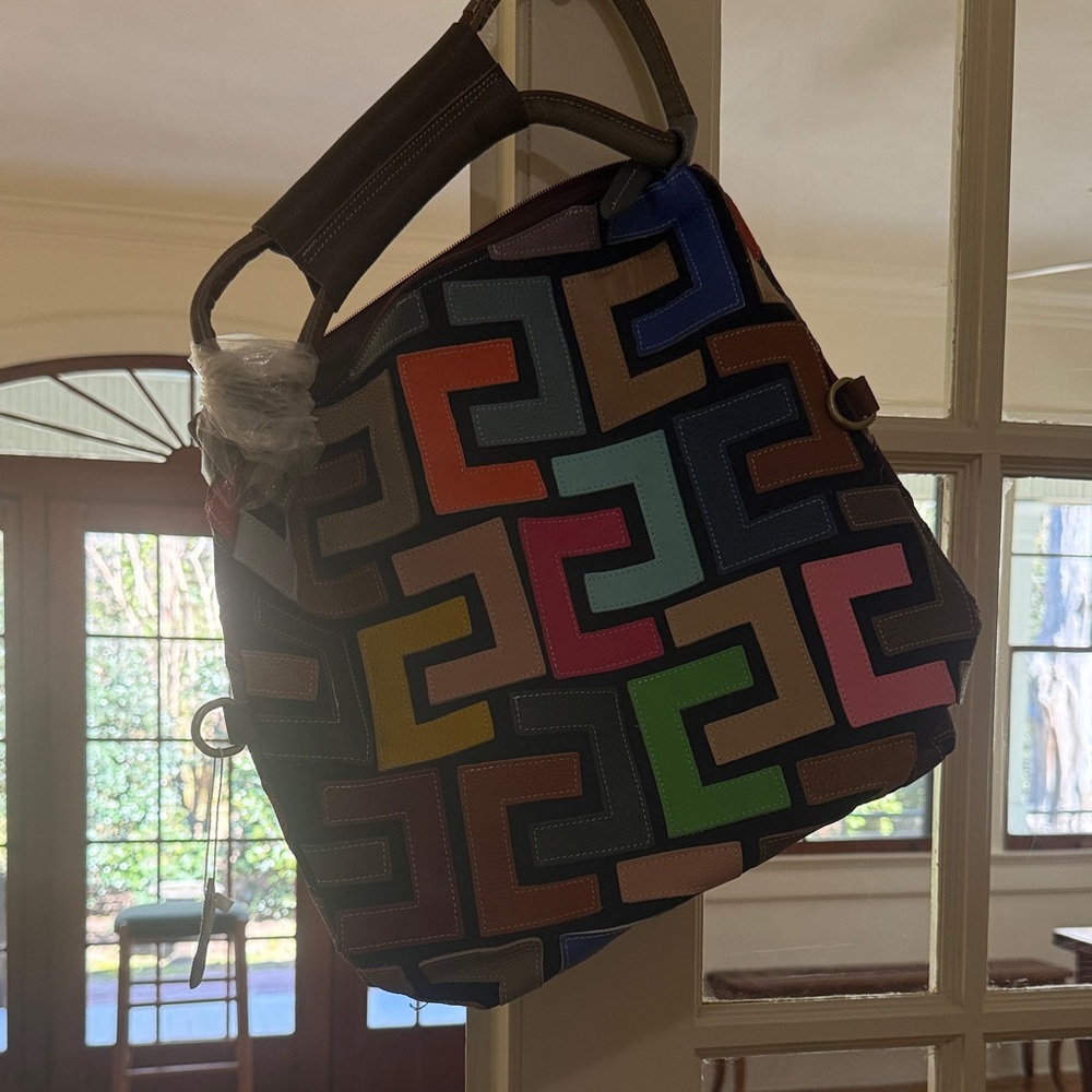 Colorful Geometric Patterned Bag - Picture 2 of 4